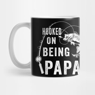 Hooked On Being Papa Fishing Mug